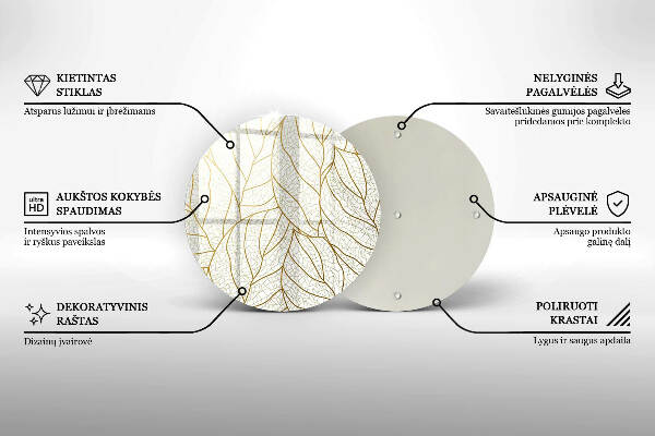 Posavaso de vidrio para velas funerarias Patrón de hoja de arte lineal