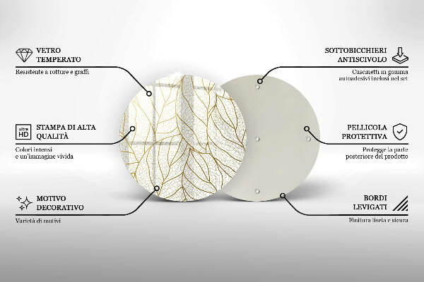 Posavaso de vidrio para velas funerarias Patrón de hoja de arte lineal