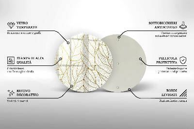 Posavaso de vidrio para velas funerarias Patrón de hoja de arte lineal