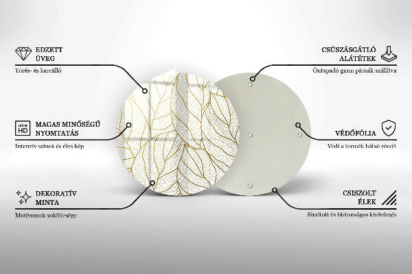 Posavaso de vidrio para velas funerarias Patrón de hoja de arte lineal