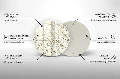 Posavaso de vidrio para velas funerarias Patrón de hoja de arte lineal