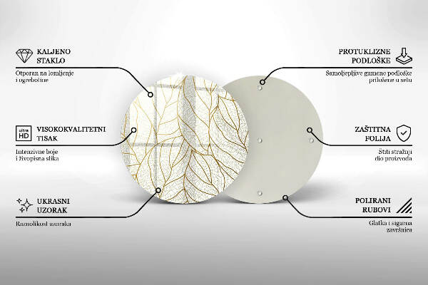 Posavaso de vidrio para velas funerarias Patrón de hoja de arte lineal
