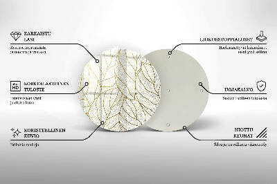 Posavaso de vidrio para velas funerarias Patrón de hoja de arte lineal