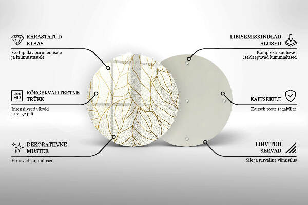 Posavaso de vidrio para velas funerarias Patrón de hoja de arte lineal
