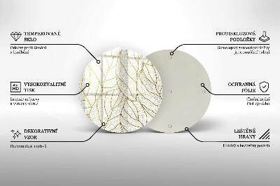 Posavaso de vidrio para velas funerarias Patrón de hoja de arte lineal