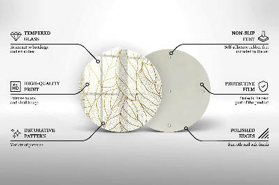 Posavaso de vidrio para velas funerarias Patrón de hoja de arte lineal