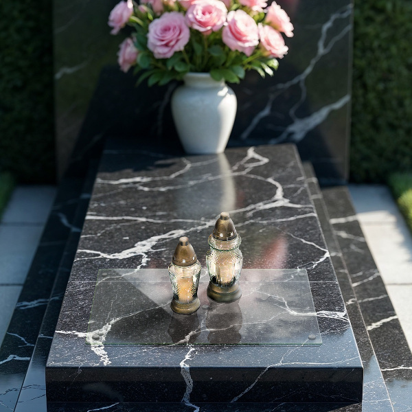 Posavaso de cristal para velas funerarias transparente