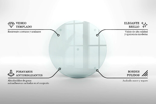 Posavaso de vidrio para velas transparente redonda