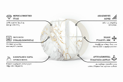 Tablero redondo Color blanco liso