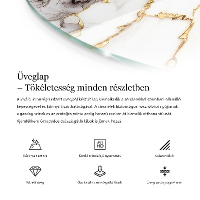 Blat okrągły Kolor biały gładki