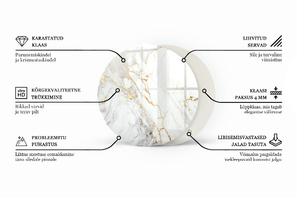 Tablero redondo Color negro liso