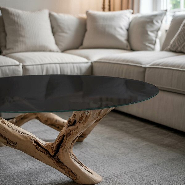 Blat okrągły Kolor czarny gładki