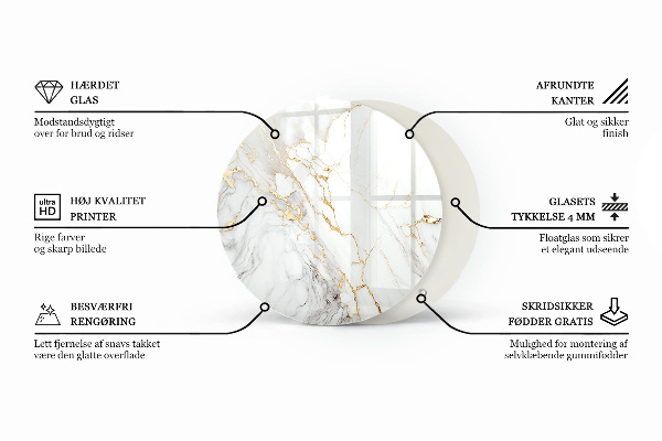 Tablero redondo Color negro liso