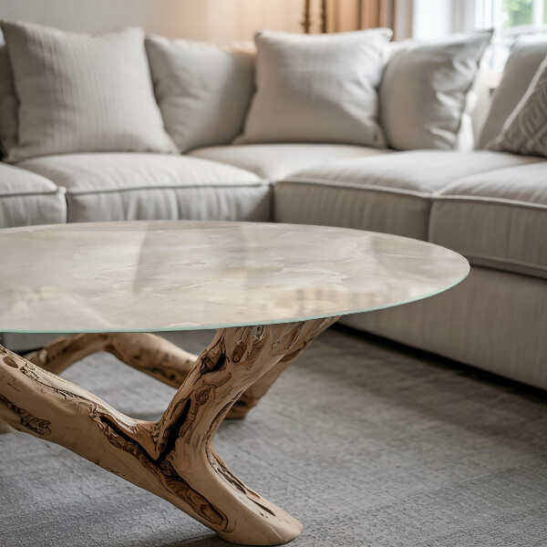 Tablero redondo Patrón de textura de mármol