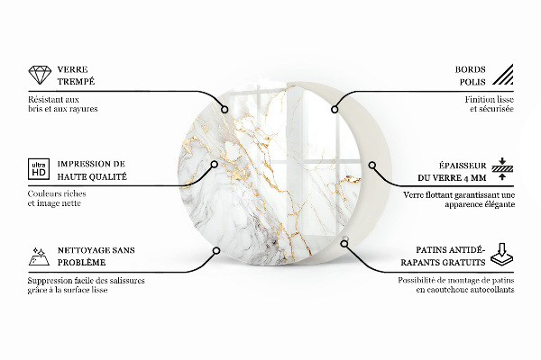 Blat okrągły Marmurowy wzór tekstury