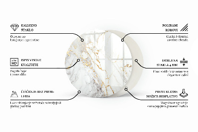 Tablero redondo Patrón de textura de mármol