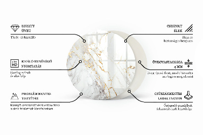 Tablero redondo Patrón de textura de mármol