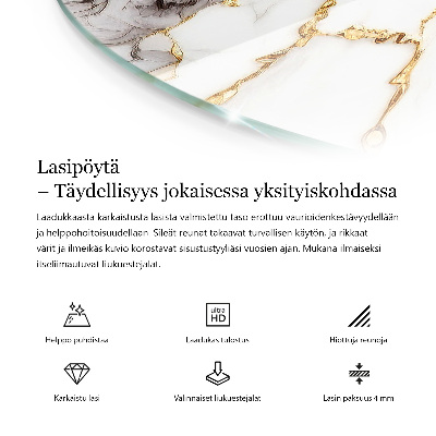 Blat okrągły Tekstura betonowa z rysami