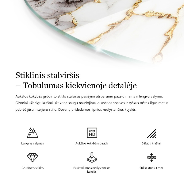 Blat okrągły Wzór mozaikowy z ornamentami