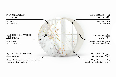 Tablero redondo Mármol elegante con vetas