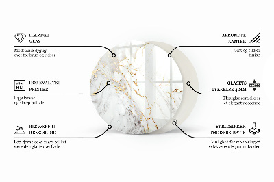 Tablero redondo Mármol elegante con vetas