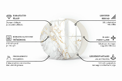 Tablero redondo Patrón de mármol veteado