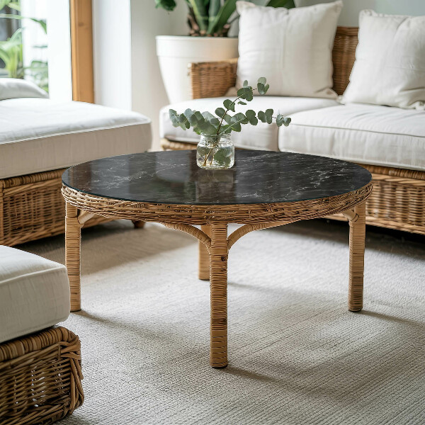 Blat okrągły Wzór marmurowy z żyłkami