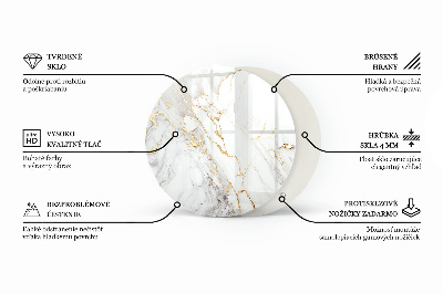 Tablero redondo Patrón de mármol veteado