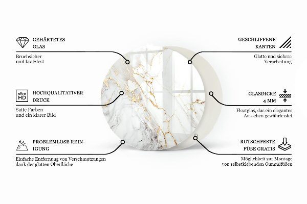 Tablero redondo Madera natural con resina