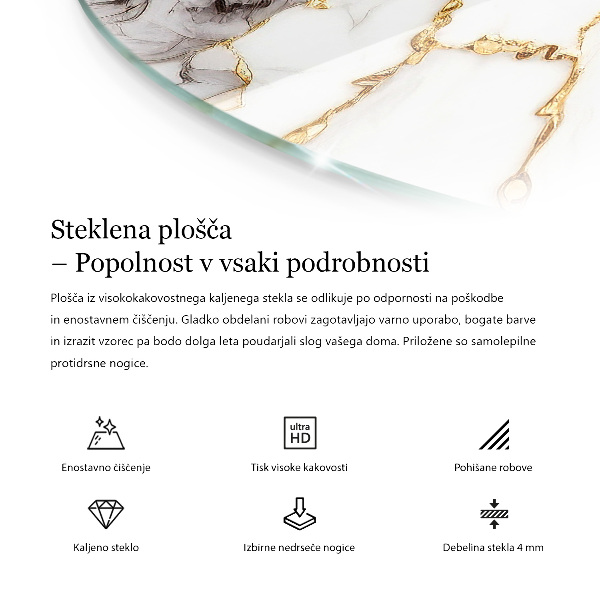 Blat okrągły Naturalne drewno z żywicą