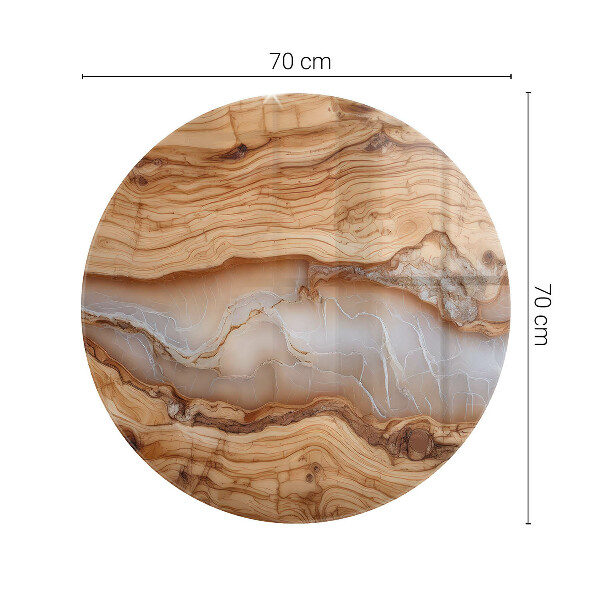 Tablero redondo Madera natural con resina