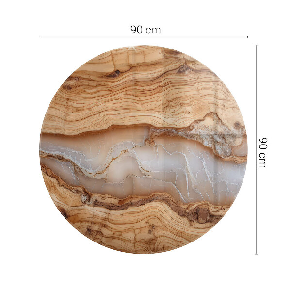 Tablero redondo Madera natural con resina