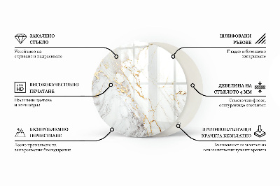 Blat okrągły Marmurowy wzór z żyłami