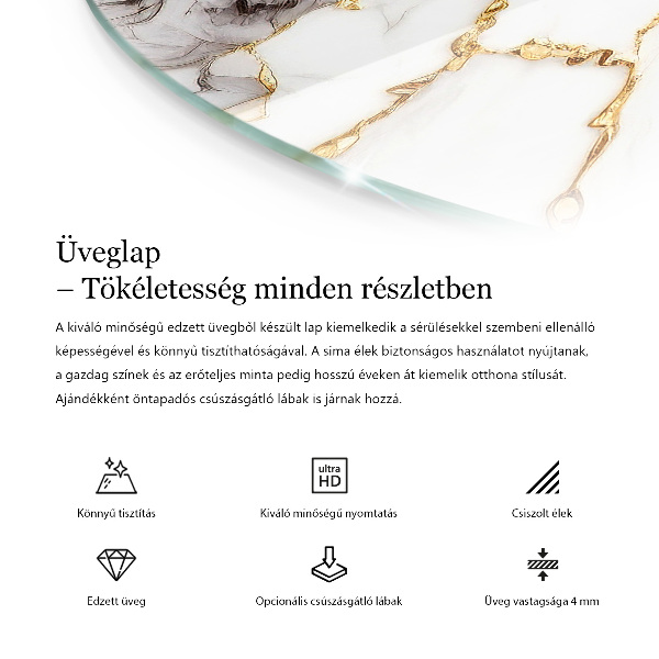 Blat okrągły Marmurowy wzór z żyłami