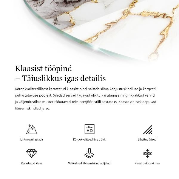 Blat okrągły Tekstura kamienia naturalnego