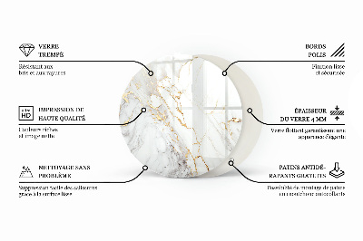 Blat okrągły Tekstura kamienia naturalnego