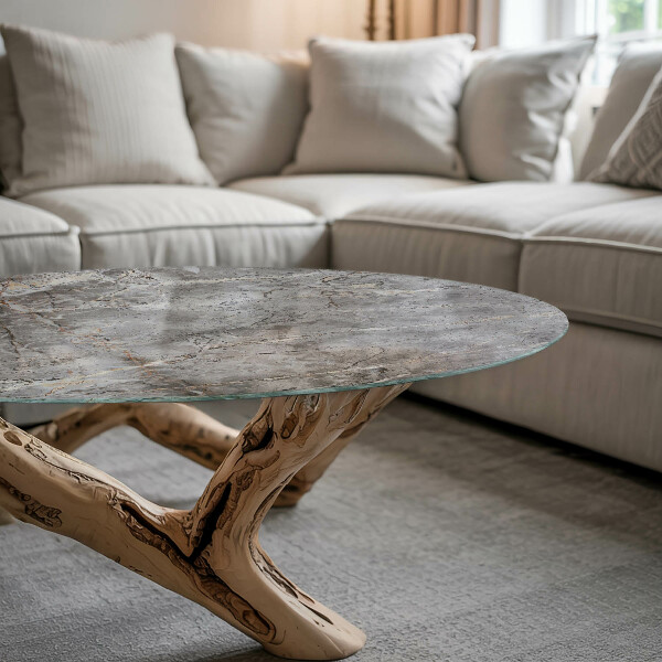 Tablero redondo Patrón de mármol natural