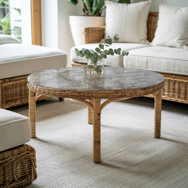 Tablero redondo Patrón de mármol natural