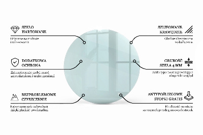 Encimera de cristal transparente redondo