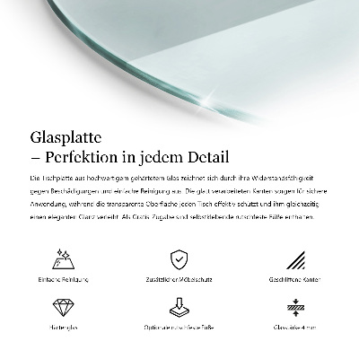 Encimera de cristal transparente redondo