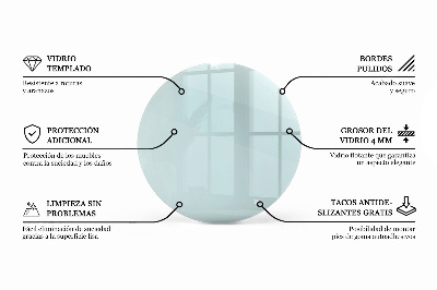 Encimera de cristal transparente redondo