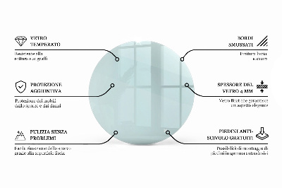 Encimera de cristal transparente redondo