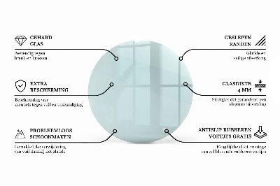 Encimera de cristal transparente redondo