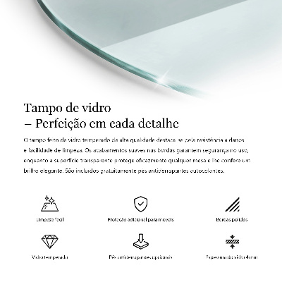 Encimera de cristal transparente redondo