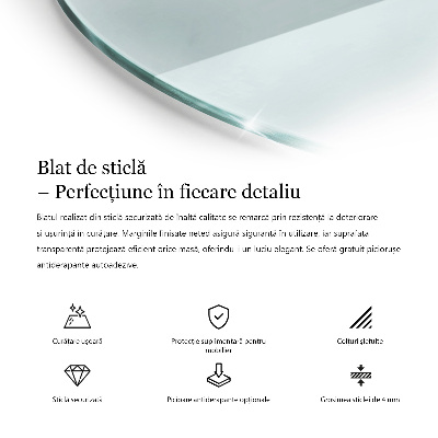 Encimera de cristal transparente redondo