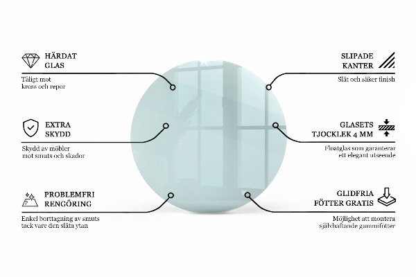 Encimera de cristal transparente redondo