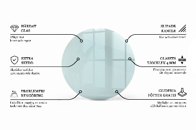 Encimera de cristal transparente redondo