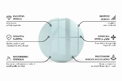 Encimera de cristal transparente redondo
