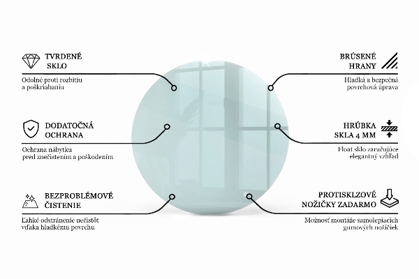 Encimera de cristal transparente redondo