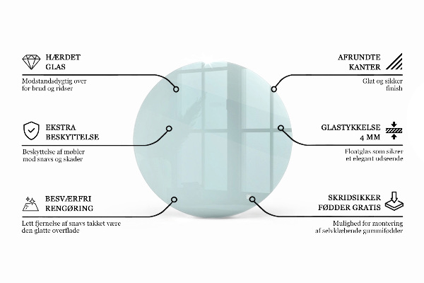 Encimera de cristal transparente redondo